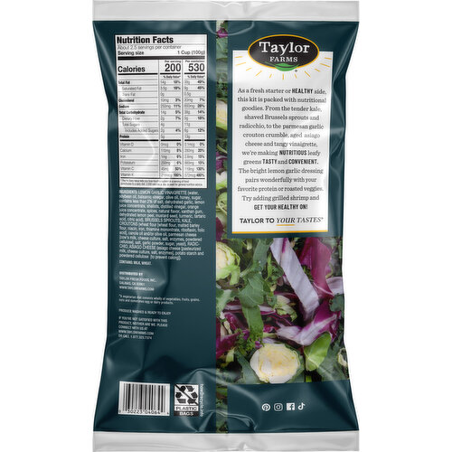 Taylor Farms Chopped Kit, Asiago Kale