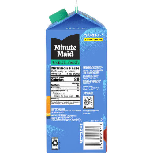 Minute Maid Tropical Punch Carton
