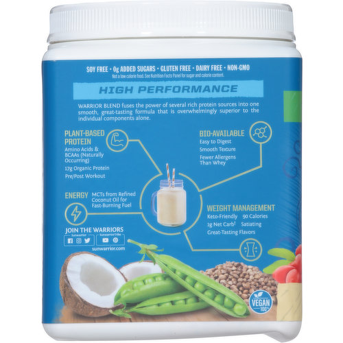 Sunwarrior Protein Powder Drink Mix, Protein Warrior Blend, Vanilla Flavor