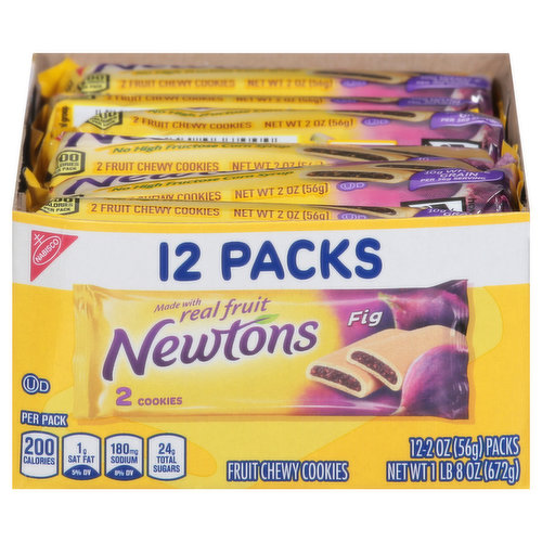 Newtons Cookies, Fruit Chewy, Fig, 12 Pack