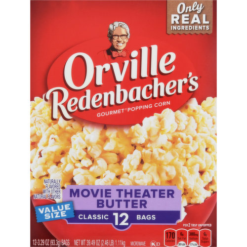 Orville Redenbacher's Popping Corn, Gourmet, Movie Theater Butter, Classic Bags, Value Size