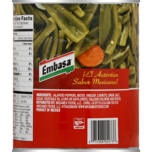 Embasa Jalapenos, in Escabeche, Sliced