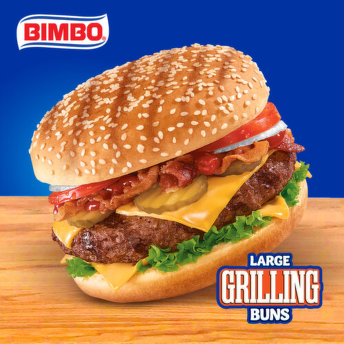 Bimbo Sesame Seeds Large Hamburger Buns, 8 count, 27.5 oz