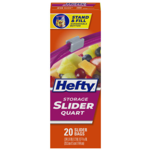 Hefty Slider Bags, Storage, Quart
