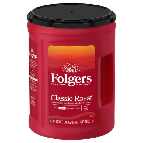 Folgers Coffee, Ground, Classic Roast, Medium