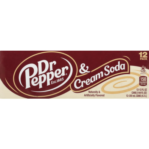 Dr Pepper Cream Soda, 12 Pack