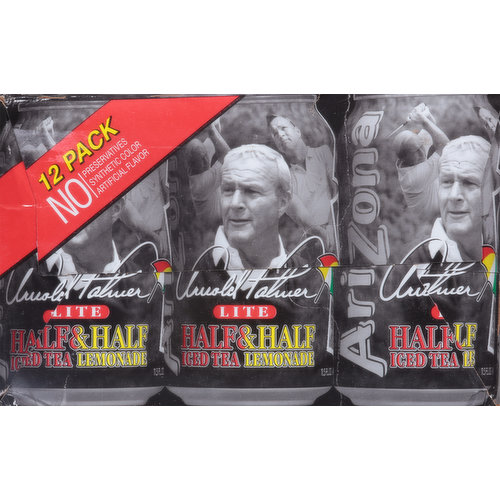 AriZona Half & Half, Iced Tea, Lemonade, Lite, 12 Pack