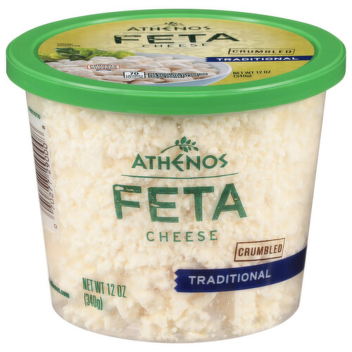 Athenos Feta Cheese, Crumbled, Traditional