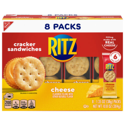 Ritz Cracker Sandwiches, Cheese, 8 Packs