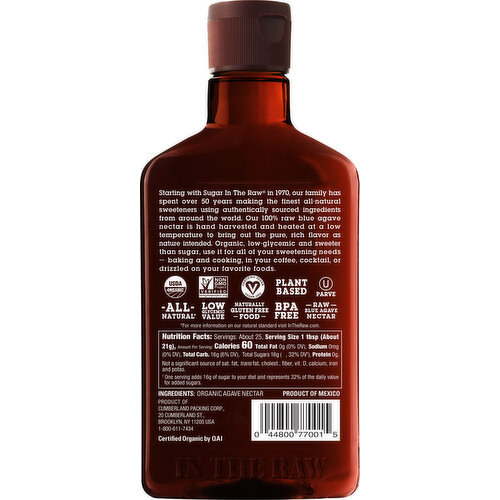 Agave In The Raw Agave Nectar, Organic