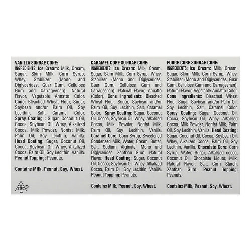 North Star Sundae Cones, Vanilla, Fudge, Caramel