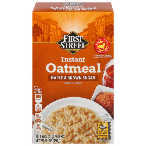 First Street Oatmeal, Instant, Maple & Brown Sugar