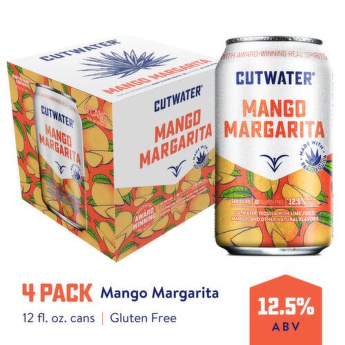 Cutwater Margarita, Mango, 4 Pack