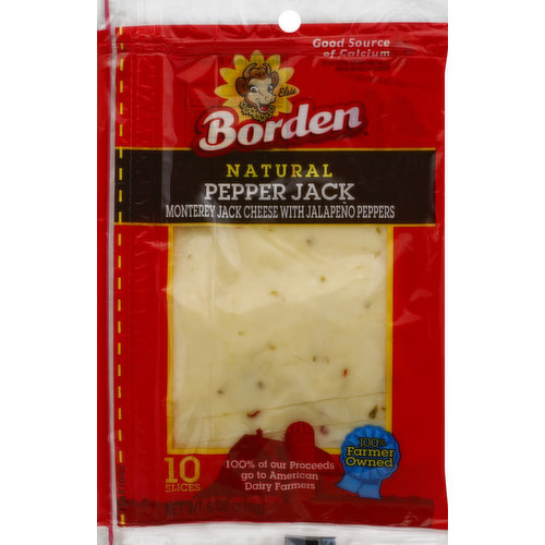 Borden Cheese, Slices, Pepper Jack