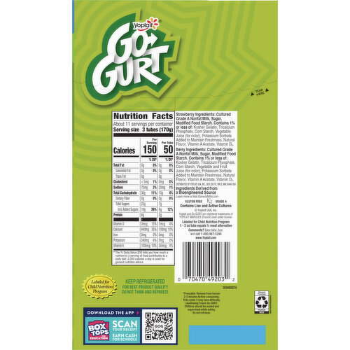 Go-Gurt Fat Free Strawberry/Berry Yogurt