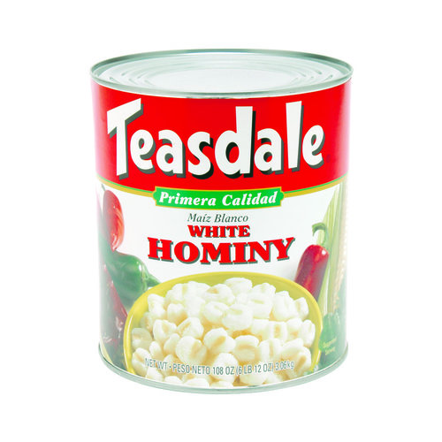 Teasdale White Hominy 6/108 oz