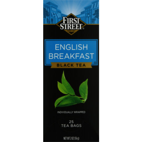 First Street Black Tea, English Breakfast, Tea Bags