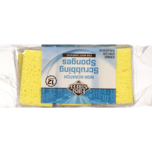 First Street Scrubbing Sponges, Non-Scratch