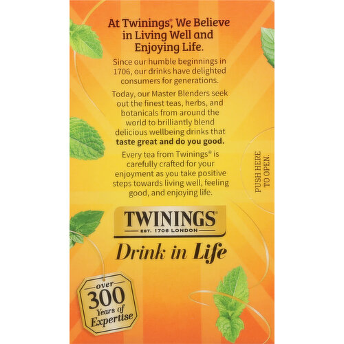 Twinings Herbal Tea, Caffeine-Free, Peppermint with Probiotics, Tea Bags
