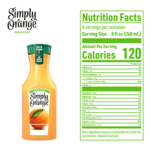 Simply High-Pulp Orange Juice Bottle