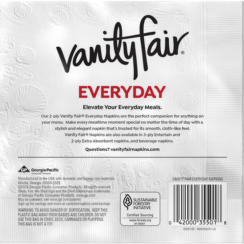 Vanity Fair Napkins, Everyday, 2-Ply