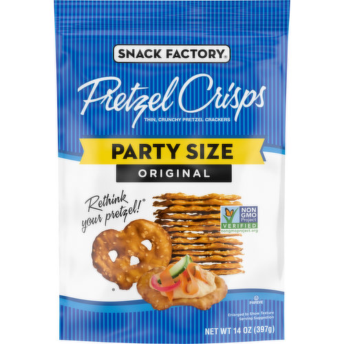 Snack Factory Pretzel Crisps, Original, Party Size