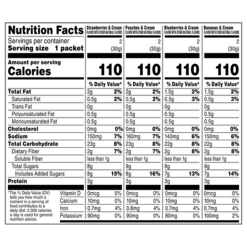 Quaker Fruit & Cream Flavor Instant Oatmeal