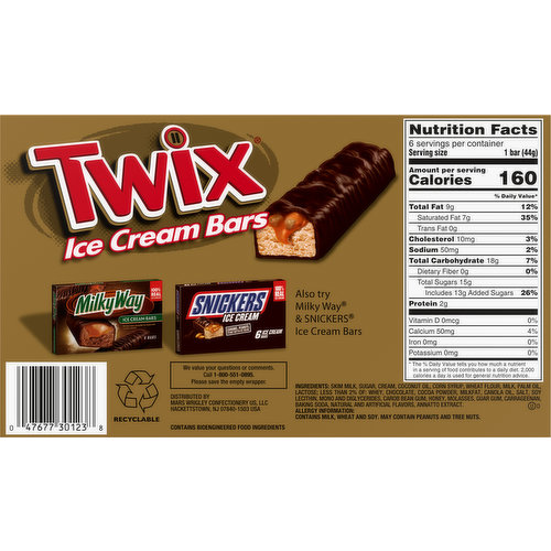 Twix Ice Cream Bars, Vanilla - Smart & Final