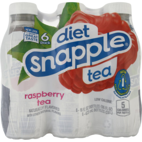 Snapple Tea, Diet, Raspberry, 6 Pack