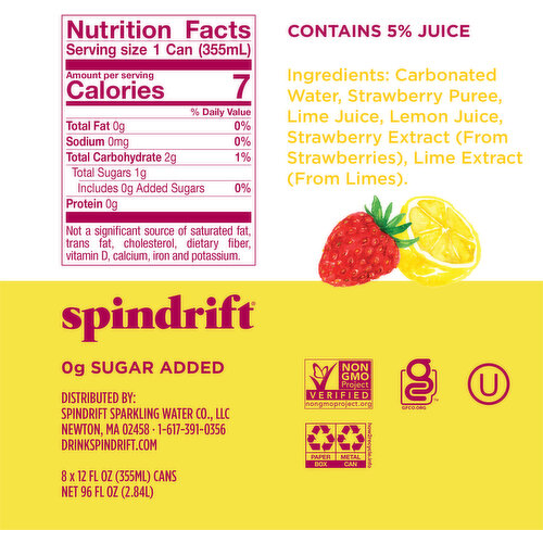 Spindrift Unsweetened Strawberry Lemonade