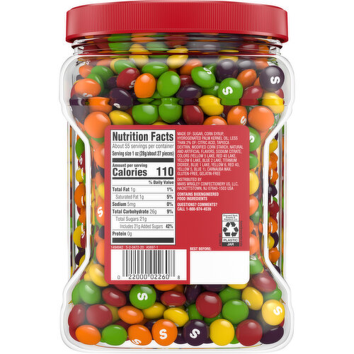 SKITTLES Skittles Chewy Candy Bulk Jar, Original Fruity Candy,