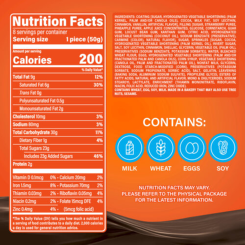 Marinela Chocolatey Strawberry, Chocolate and Crème Filled Snack Cake, 8 packs, 14.08 oz