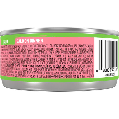 Friskies Cat Food, Salmon Dinner, Pate