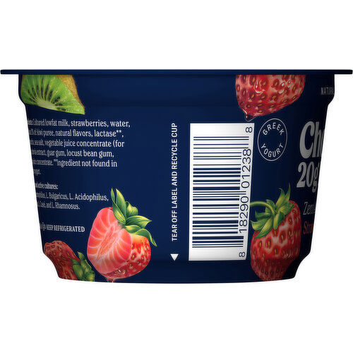 Chobani Zero Added Sugar Lowfat Greek Strawberry Kiwi Yogurt