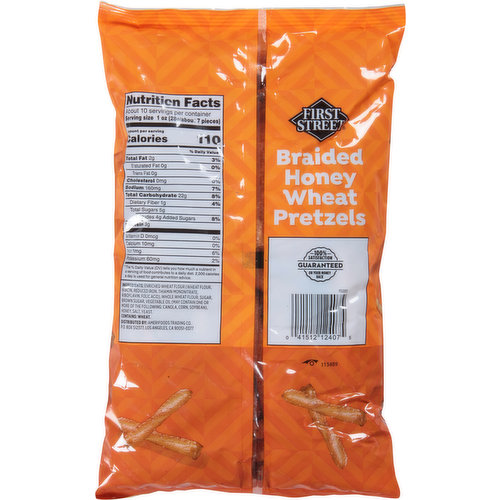 First Street Pretzels, Honey Wheat, Braided