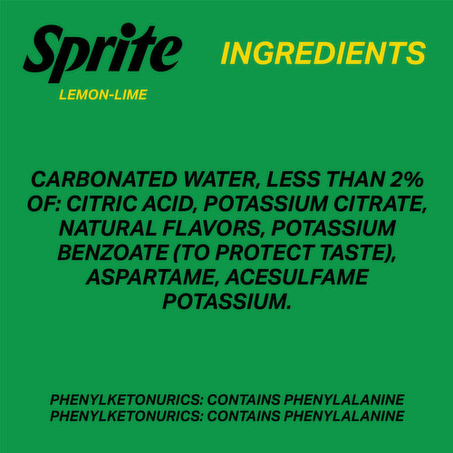 Sprite  Sugar Lemon Lime Diet Soda Pop Soft Drinks