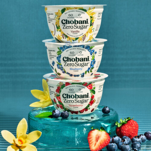 Chobani Yogurt, Greek, Nonfat, Zero Sugar, Vanilla