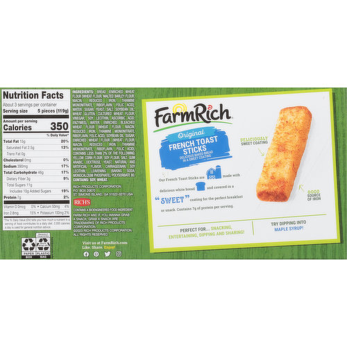 Farm Rich French Toast Sticks, Original