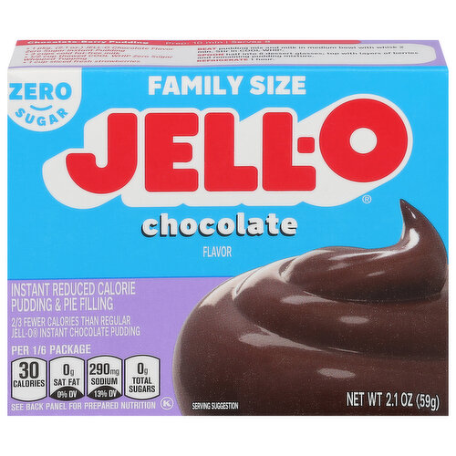 Jell-O Pudding & Pie Filling, Chocolate Flavor, Zero Sugar, Family Size