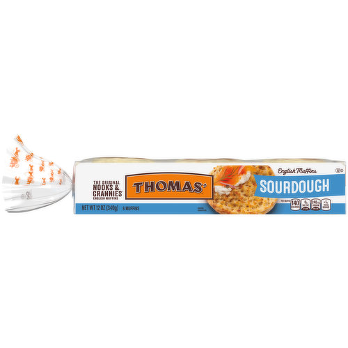 Thomas' Thomas' Sourdough English Muffin, 6 count, 12 oz