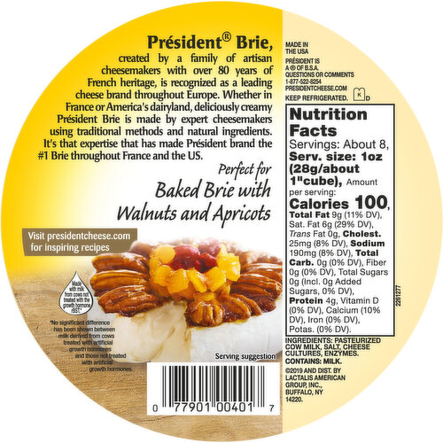 President Soft-Ripened Brie Cheese