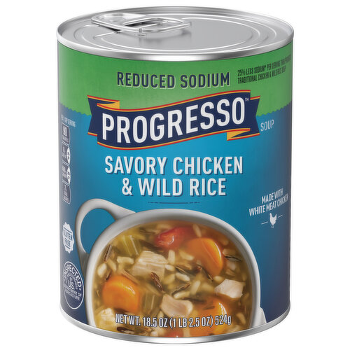 Progresso Chicken and Rice Soup, savory chicken & wild rice