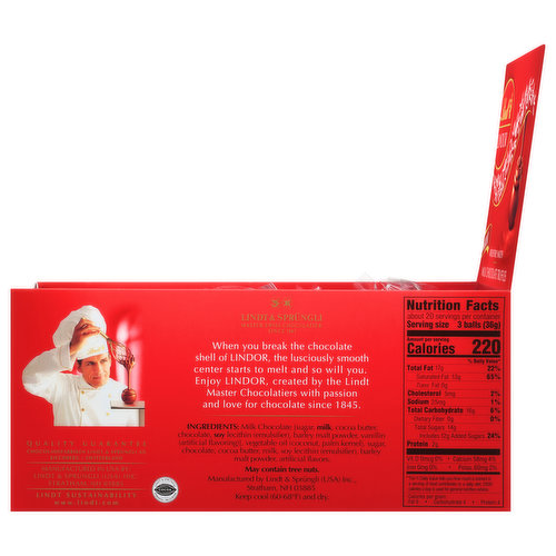 Milk chocolate lindt balls,Lindor Truffles,20 servings 