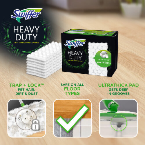 Swiffer Sweep + Mop, Dry Pads Refill, Floor Cleaner, Unscented