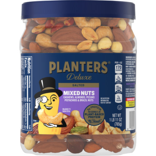Planters Mixed Nuts, Deluxe, Salted
