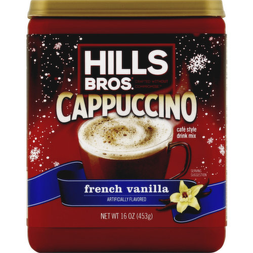 HILLS BROS Cappuccino Drink Mix, French Vanilla, Cafe Style