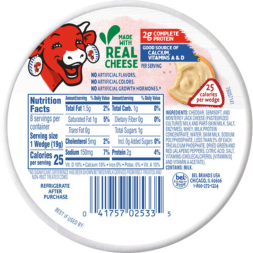 The Laughing Cow Cheese Wedges, Creamy Spicy Pepper Jack, Spreadable