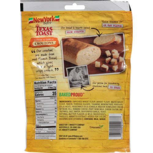 New York Croutons, Texas Toast, Cheese & Garlic