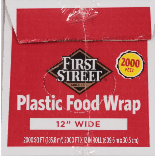 First Street Plastic Food Wrap, 12 Inch Wide, 2000 Feet