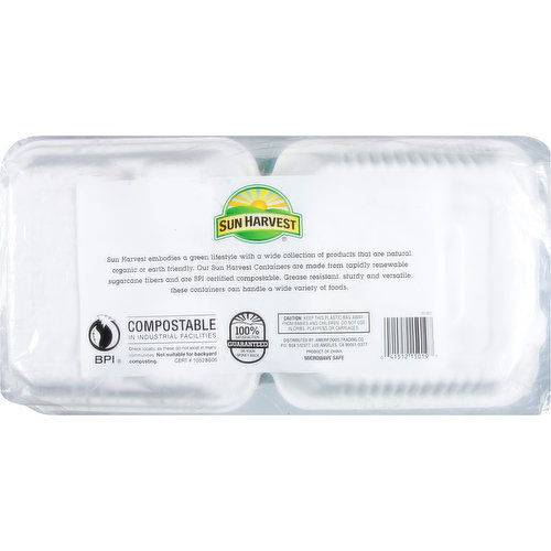 Sun Harvest Containers, 3 Compartment, Large